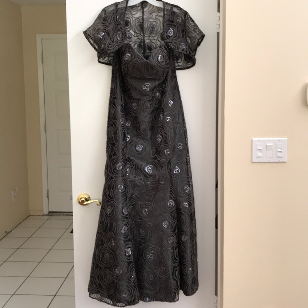 Mother of the bride silver soutache dress!!